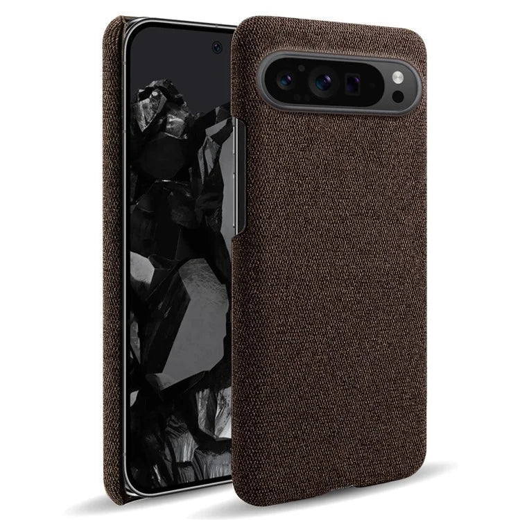 For Google Pixel 9 Pro Case Solid Color PC+Cloth Drop Protection Back Phone Cover