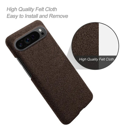 For Google Pixel 9 Pro Case Solid Color PC+Cloth Drop Protection Back Phone Cover