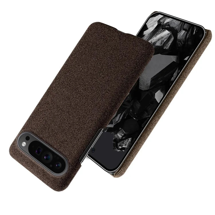 For Google Pixel 9 Pro Case Solid Color PC+Cloth Drop Protection Back Phone Cover