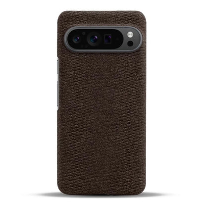 For Google Pixel 9 Pro Case Solid Color PC+Cloth Drop Protection Back Phone Cover