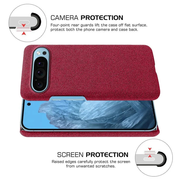 For Google Pixel 9 Case PC+Cloth Drop-resistant Phone Protective Cover