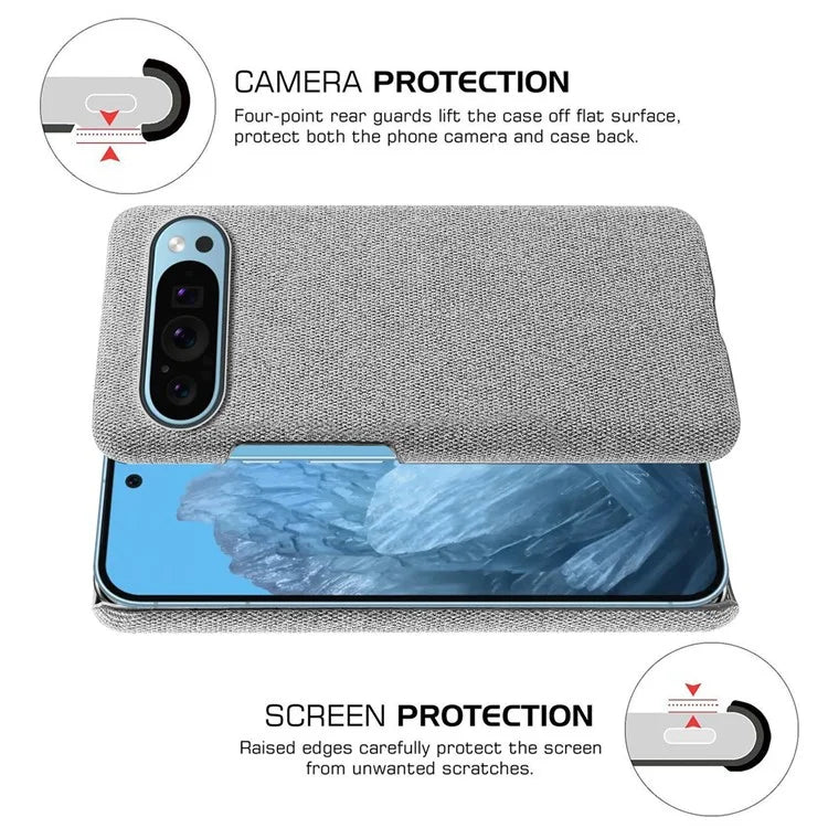 For Google Pixel 9 Case PC+Cloth Drop-resistant Phone Protective Cover