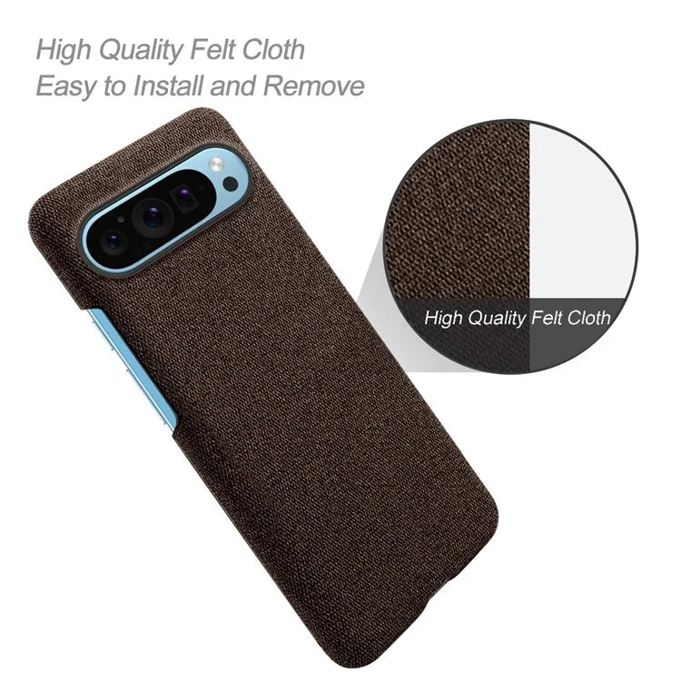 For Google Pixel 9 Case PC+Cloth Drop-resistant Phone Protective Cover
