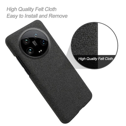 For Xiaomi 14 Ultra Shockproof Case PC+Cloth Slim Mobile Phone Cover