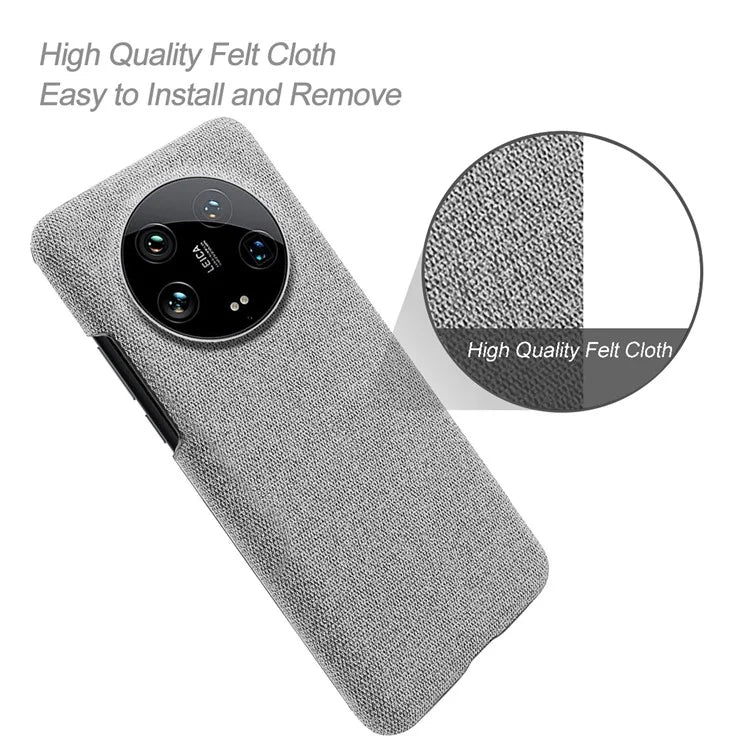 For Xiaomi 14 Ultra Shockproof Case PC+Cloth Slim Mobile Phone Cover