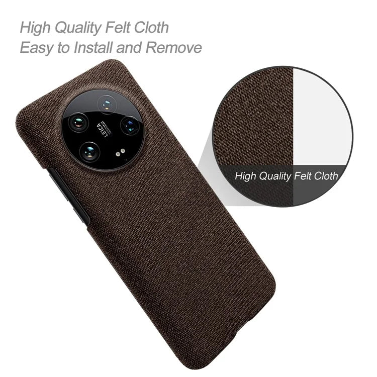 For Xiaomi 14 Ultra Shockproof Case PC+Cloth Slim Mobile Phone Cover
