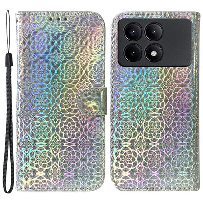 For Xiaomi Redmi K70E 5G / Poco X6 Pro 5G PU Leather Phone Cover Shockproof Dazzling Flower Pattern Case