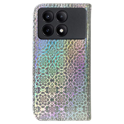 For Xiaomi Redmi K70E 5G / Poco X6 Pro 5G PU Leather Phone Cover Shockproof Dazzling Flower Pattern Case