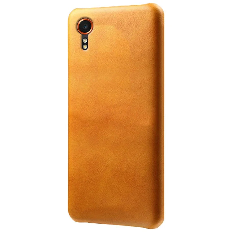 For Samsung Galaxy Xcover 7 Case Shock-Absorbent PU Leather+PC Calf Texture Phone Cover