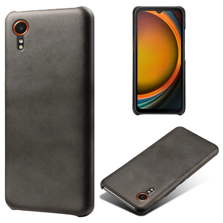For Samsung Galaxy Xcover 7 Case Shock-Absorbent PU Leather+PC Calf Texture Phone Cover
