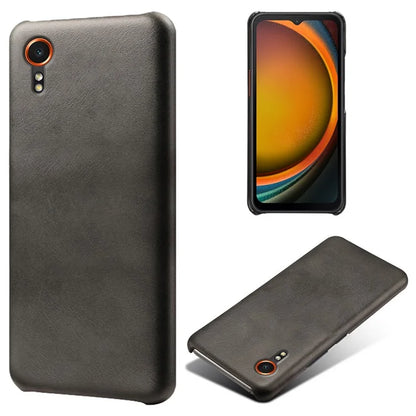 For Samsung Galaxy Xcover 7 Case Shock-Absorbent PU Leather+PC Calf Texture Phone Cover