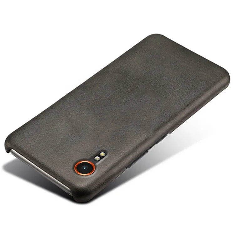 For Samsung Galaxy Xcover 7 Case Shock-Absorbent PU Leather+PC Calf Texture Phone Cover