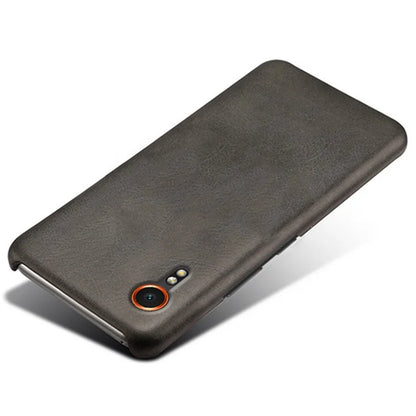 For Samsung Galaxy Xcover 7 Case Shock-Absorbent PU Leather+PC Calf Texture Phone Cover