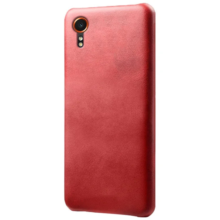 For Samsung Galaxy Xcover 7 Case Shock-Absorbent PU Leather+PC Calf Texture Phone Cover