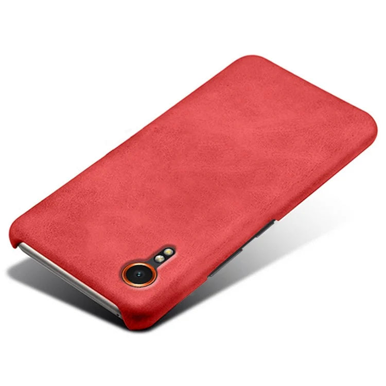 For Samsung Galaxy Xcover 7 Case Shock-Absorbent PU Leather+PC Calf Texture Phone Cover