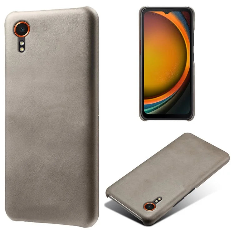 For Samsung Galaxy Xcover 7 Case Shock-Absorbent PU Leather+PC Calf Texture Phone Cover