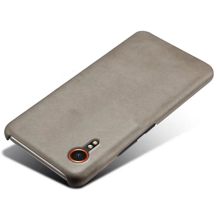 For Samsung Galaxy Xcover 7 Case Shock-Absorbent PU Leather+PC Calf Texture Phone Cover