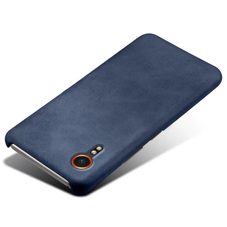 For Samsung Galaxy Xcover 7 Case Shock-Absorbent PU Leather+PC Calf Texture Phone Cover