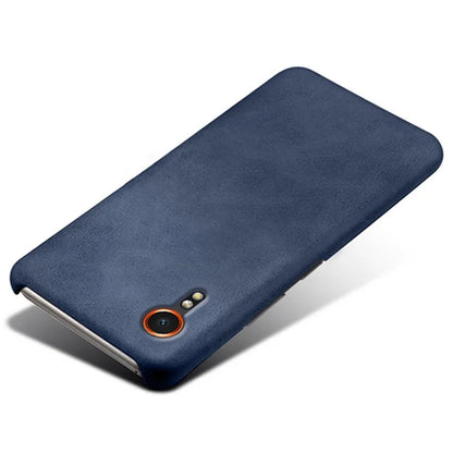For Samsung Galaxy Xcover 7 Case Shock-Absorbent PU Leather+PC Calf Texture Phone Cover