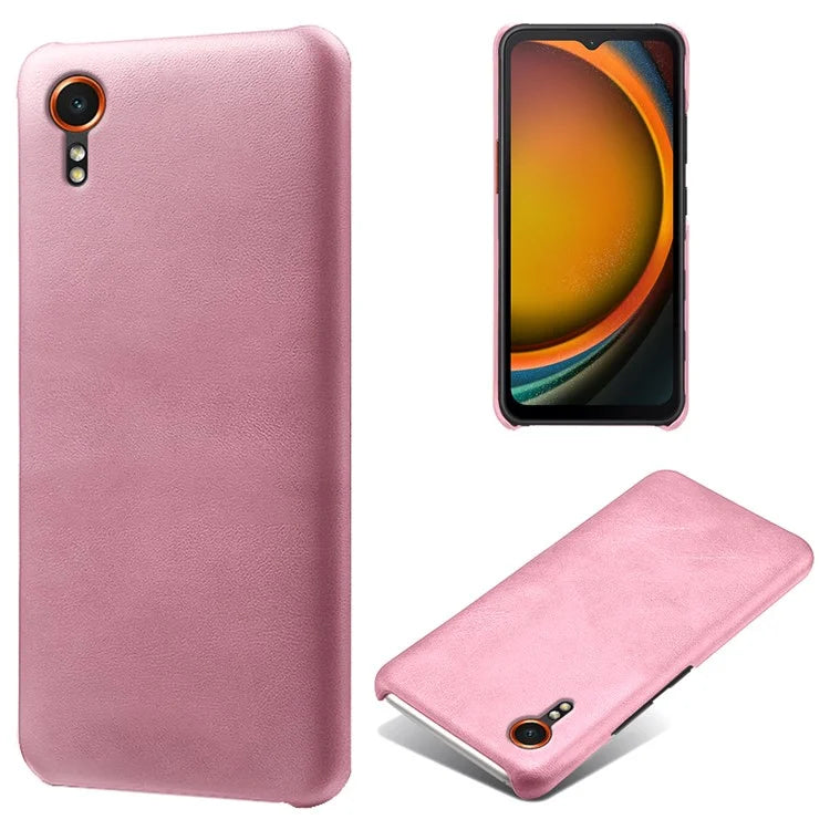 For Samsung Galaxy Xcover 7 Case Shock-Absorbent PU Leather+PC Calf Texture Phone Cover