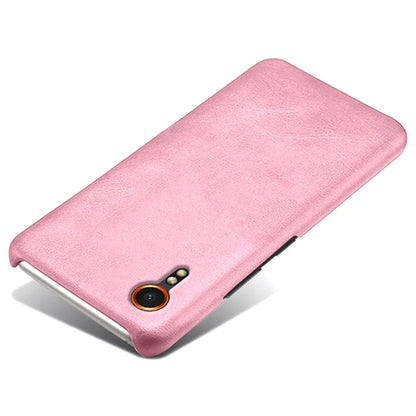 For Samsung Galaxy Xcover 7 Case Shock-Absorbent PU Leather+PC Calf Texture Phone Cover
