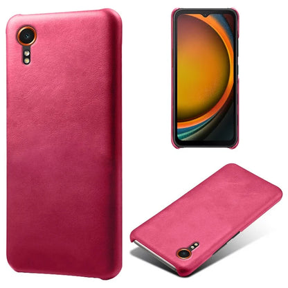 For Samsung Galaxy Xcover 7 Case Shock-Absorbent PU Leather+PC Calf Texture Phone Cover