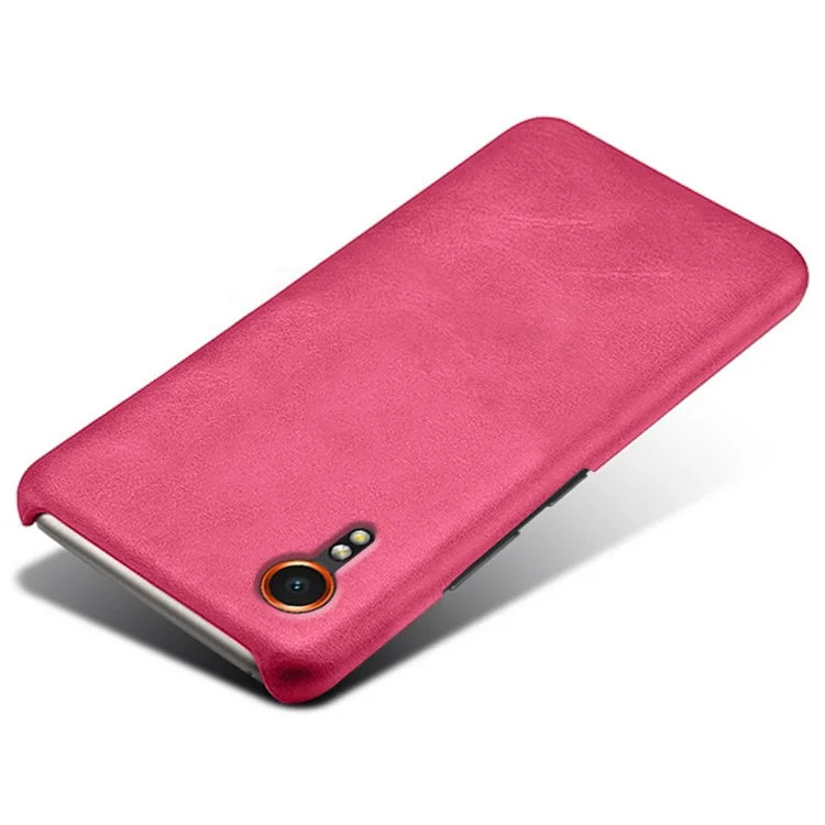 For Samsung Galaxy Xcover 7 Case Shock-Absorbent PU Leather+PC Calf Texture Phone Cover