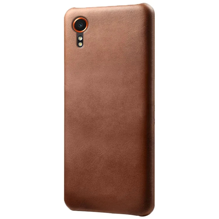 For Samsung Galaxy Xcover 7 Case Shock-Absorbent PU Leather+PC Calf Texture Phone Cover