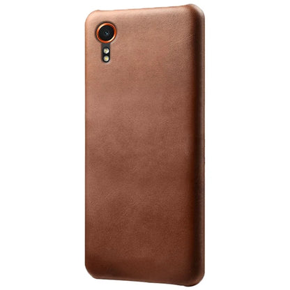For Samsung Galaxy Xcover 7 Case Shock-Absorbent PU Leather+PC Calf Texture Phone Cover