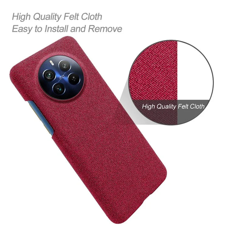 For Realme 12 Pro 5G / 12 Pro+ 5G Case Scratch-resistant PC+Cloth Smart Phone Back Protector