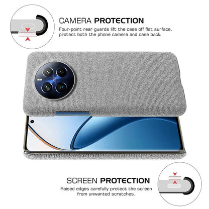 For Realme 12 Pro 5G / 12 Pro+ 5G Case Scratch-resistant PC+Cloth Smart Phone Back Protector