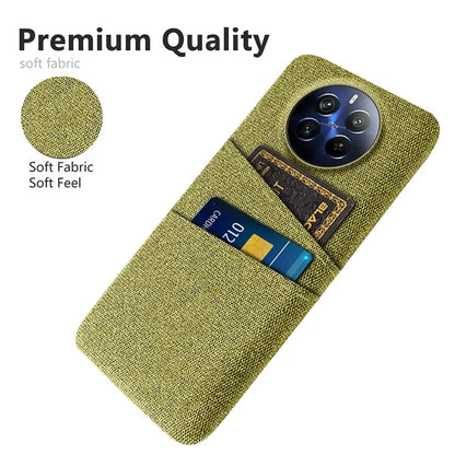 For Realme 12 Pro 5G / 12 Pro+ 5G Case Cloth Texture Scratch-resistant Phone Shell with Dual Card Holder