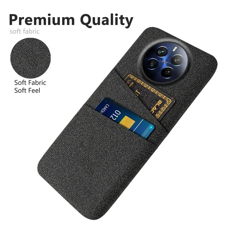 For Realme 12 Pro 5G / 12 Pro+ 5G Case Cloth Texture Scratch-resistant Phone Shell with Dual Card Holder