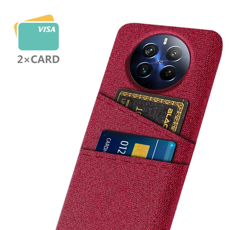 For Realme 12 Pro 5G / 12 Pro+ 5G Case Cloth Texture Scratch-resistant Phone Shell with Dual Card Holder