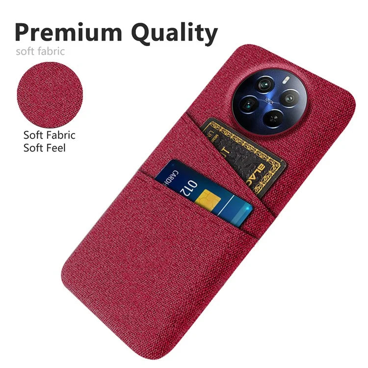 For Realme 12 Pro 5G / 12 Pro+ 5G Case Cloth Texture Scratch-resistant Phone Shell with Dual Card Holder