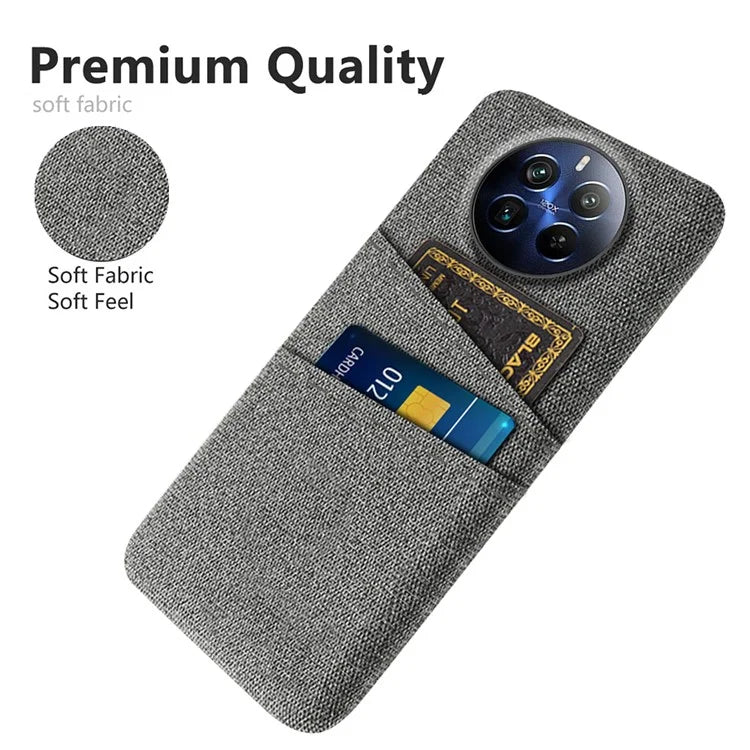 For Realme 12 Pro 5G / 12 Pro+ 5G Case Cloth Texture Scratch-resistant Phone Shell with Dual Card Holder