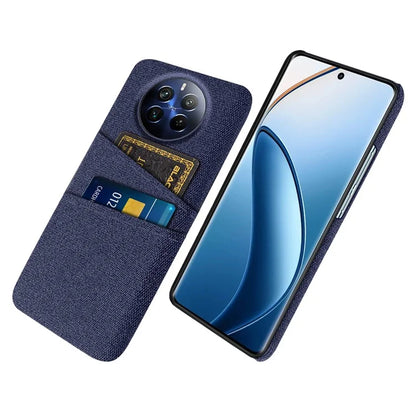 For Realme 12 Pro 5G / 12 Pro+ 5G Case Cloth Texture Scratch-resistant Phone Shell with Dual Card Holder