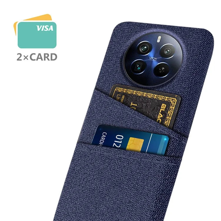 For Realme 12 Pro 5G / 12 Pro+ 5G Case Cloth Texture Scratch-resistant Phone Shell with Dual Card Holder
