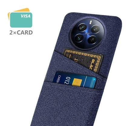 For Realme 12 Pro 5G / 12 Pro+ 5G Case Cloth Texture Scratch-resistant Phone Shell with Dual Card Holder