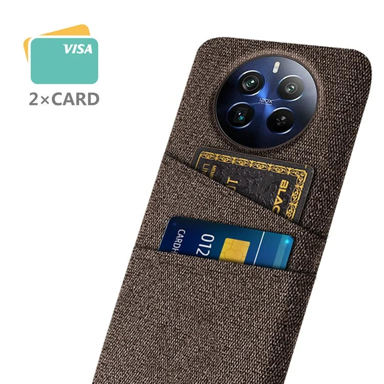 For Realme 12 Pro 5G / 12 Pro+ 5G Case Cloth Texture Scratch-resistant Phone Shell with Dual Card Holder
