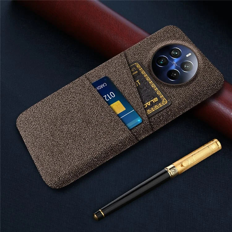 For Realme 12 Pro 5G / 12 Pro+ 5G Case Cloth Texture Scratch-resistant Phone Shell with Dual Card Holder