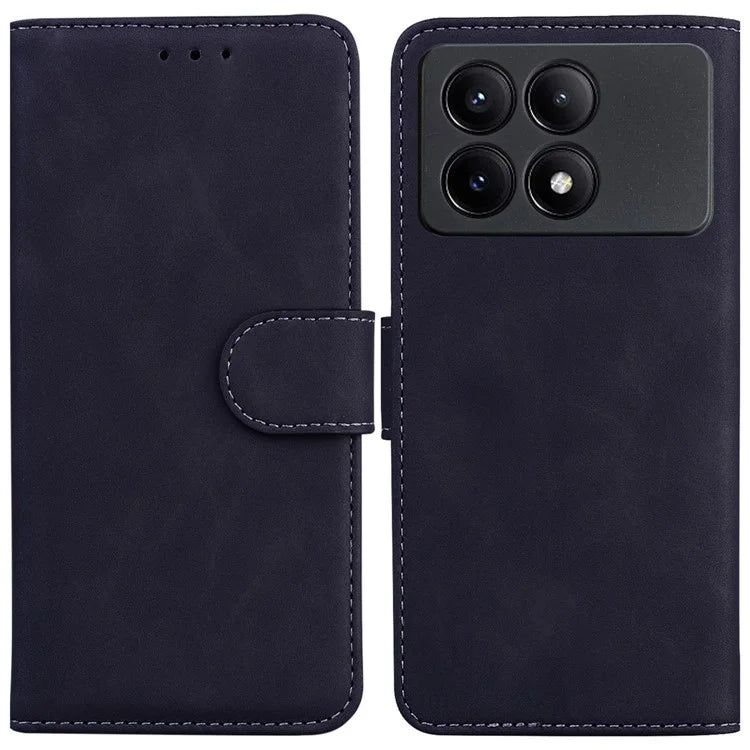 For Xiaomi Redmi K70E 5G / Poco X6 Pro 5G Case PU Leather Phone Protector Pure Color Protective Phone Stand