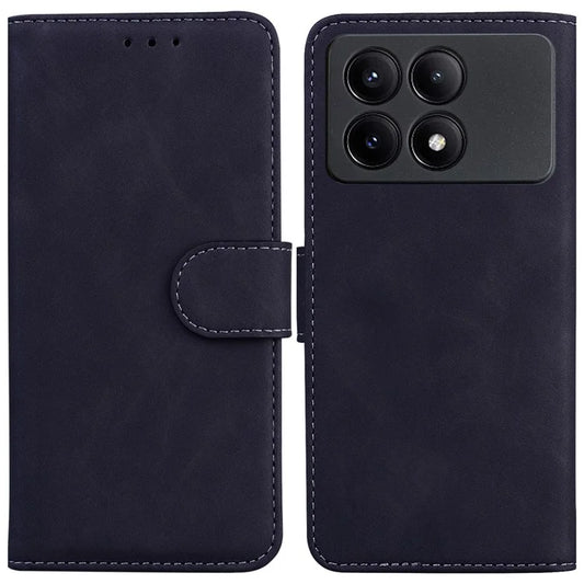 For Xiaomi Redmi K70E 5G / Poco X6 Pro 5G Case PU Leather Phone Protector Pure Color Protective Phone Stand