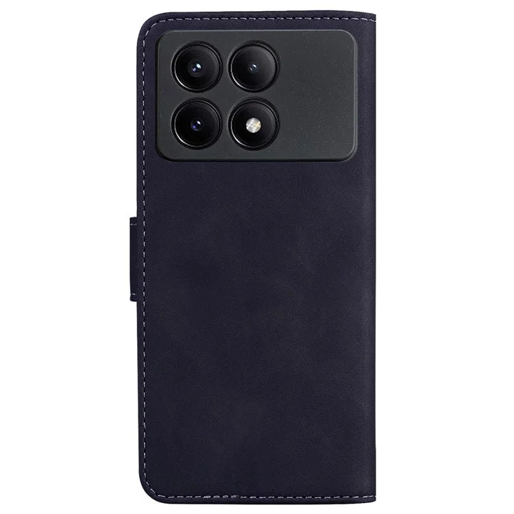 For Xiaomi Redmi K70E 5G / Poco X6 Pro 5G Case PU Leather Phone Protector Pure Color Protective Phone Stand