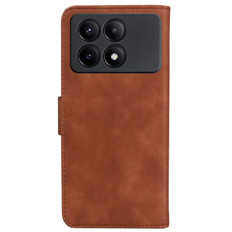 For Xiaomi Redmi K70E 5G / Poco X6 Pro 5G Case PU Leather Phone Protector Pure Color Protective Phone Stand