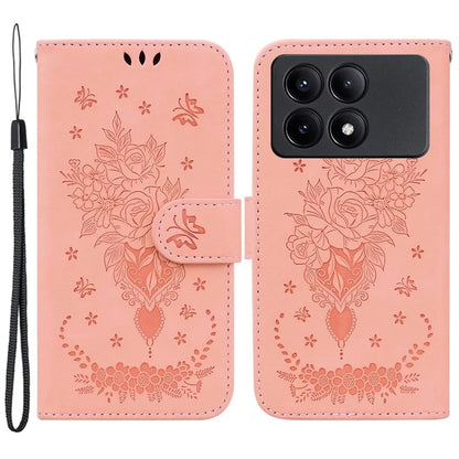 For Xiaomi Redmi K70E 5G / Poco X6 Pro 5G Leather Case Flower Pattern Wallet Style Phone Protector