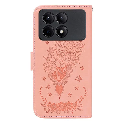 For Xiaomi Redmi K70E 5G / Poco X6 Pro 5G Leather Case Flower Pattern Wallet Style Phone Protector