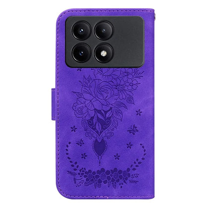 For Xiaomi Redmi K70E 5G / Poco X6 Pro 5G Leather Case Flower Pattern Wallet Style Phone Protector