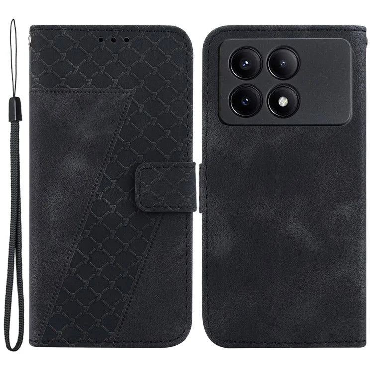 For Xiaomi Redmi K70E 5G / Poco X6 Pro 5G Case 7-Shape Imprinted Phone Wallet Cover