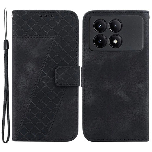 For Xiaomi Redmi K70E 5G / Poco X6 Pro 5G Case 7-Shape Imprinted Phone Wallet Cover